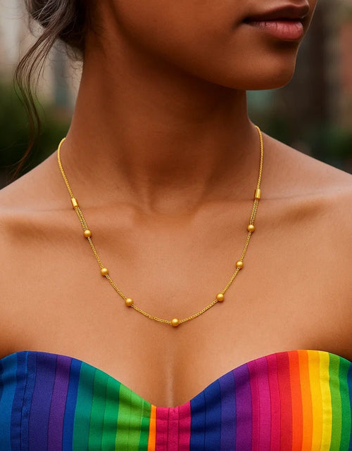 Load image into Gallery viewer, 14K Yellow Gold Adjustable Bead Station Necklace
