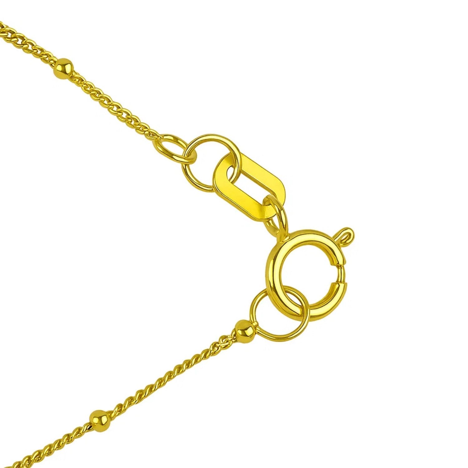 14K Yellow Gold Malachite Inlay Circle Necklace – Adjustable 16 to 18 Inch