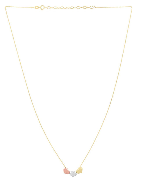 Load image into Gallery viewer, 14K Tri-Color Gold Triple Heart Necklace
