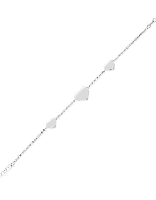 Load image into Gallery viewer, Sterling Silver Hearts Station Bracelet
