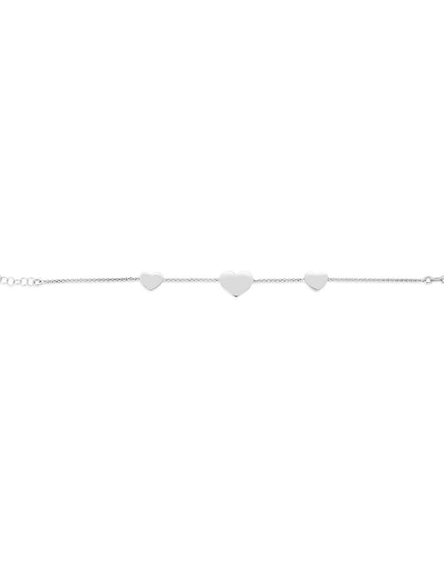 Load image into Gallery viewer, Sterling Silver Hearts Station Bracelet
