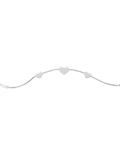 Load image into Gallery viewer, Sterling Silver Hearts Station Bracelet
