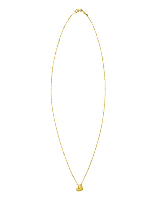 Load image into Gallery viewer, 14K Yellow Gold Puffed Mini Heart Pendant Necklace 18 Inch
