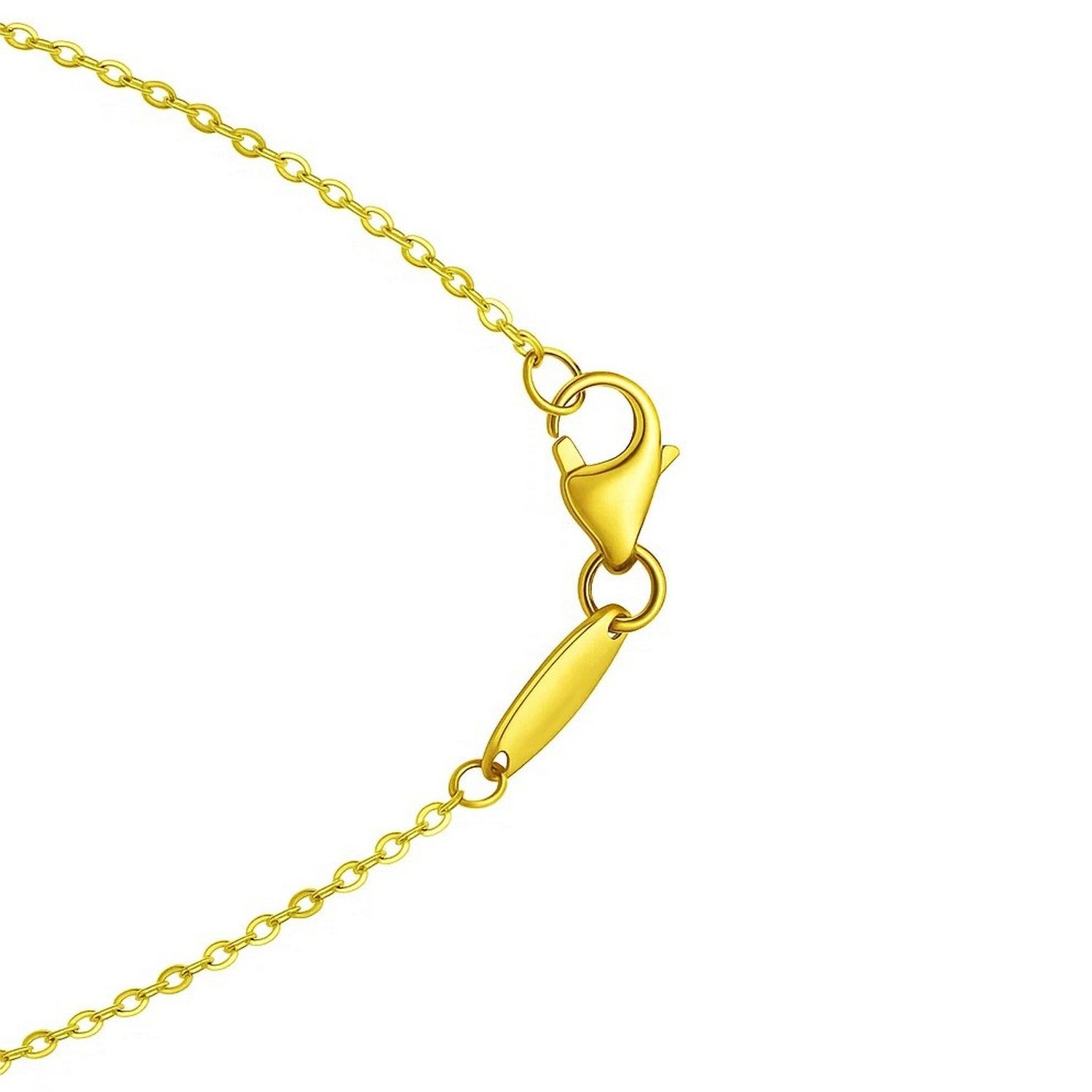 14K Yellow Gold Puffed Mini Heart Pendant Necklace 18 Inch