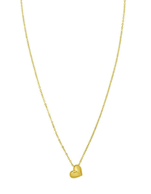 Load image into Gallery viewer, 14K Yellow Gold Puffed Mini Heart Pendant Necklace 18 Inch
