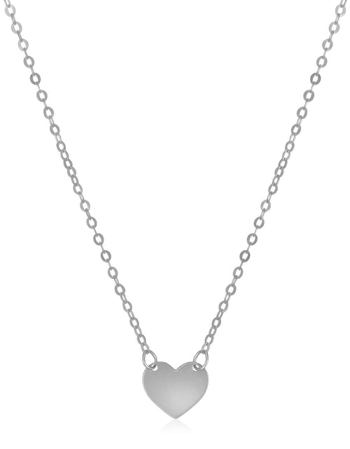 Load image into Gallery viewer, 14K White Gold Polished Mini Heart Necklace 18 Inch
