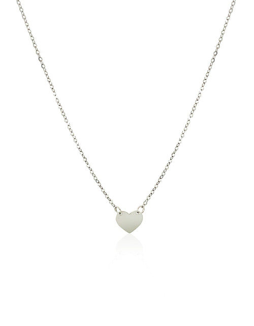 Load image into Gallery viewer, 14K White Gold Polished Mini Heart Necklace 18 Inch

