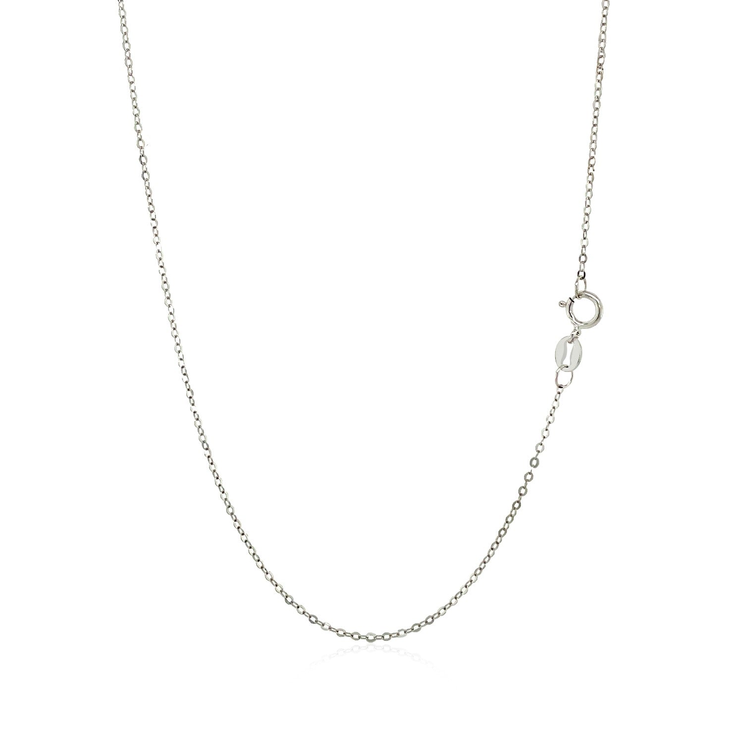 14K White Gold Polished Mini Heart Necklace 18 Inch