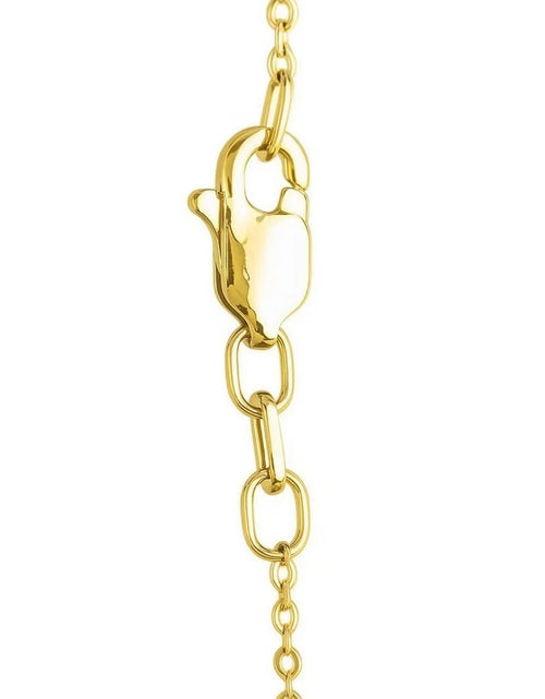 Load image into Gallery viewer, 14K Yellow Gold Textured Saturn Bead Station Necklace – 18 Inch
