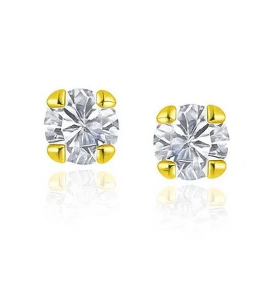 14K Yellow Gold 2mm CZ Stud Earrings