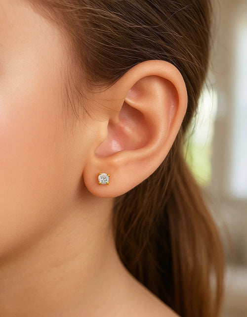 Load image into Gallery viewer, 14K Yellow Gold 2mm CZ Stud Earrings
