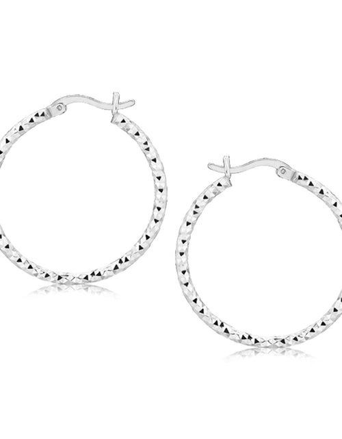 Load image into Gallery viewer, Sterling Silver Faceted Hoop Earrings
