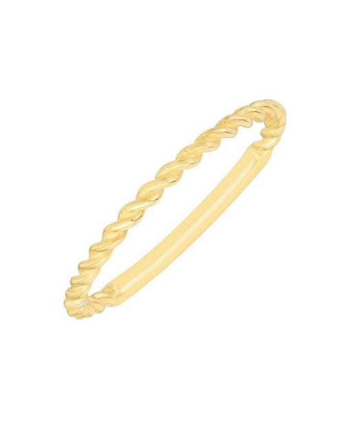 Load image into Gallery viewer, 14K Yellow Gold Twisted Stackable Ring
