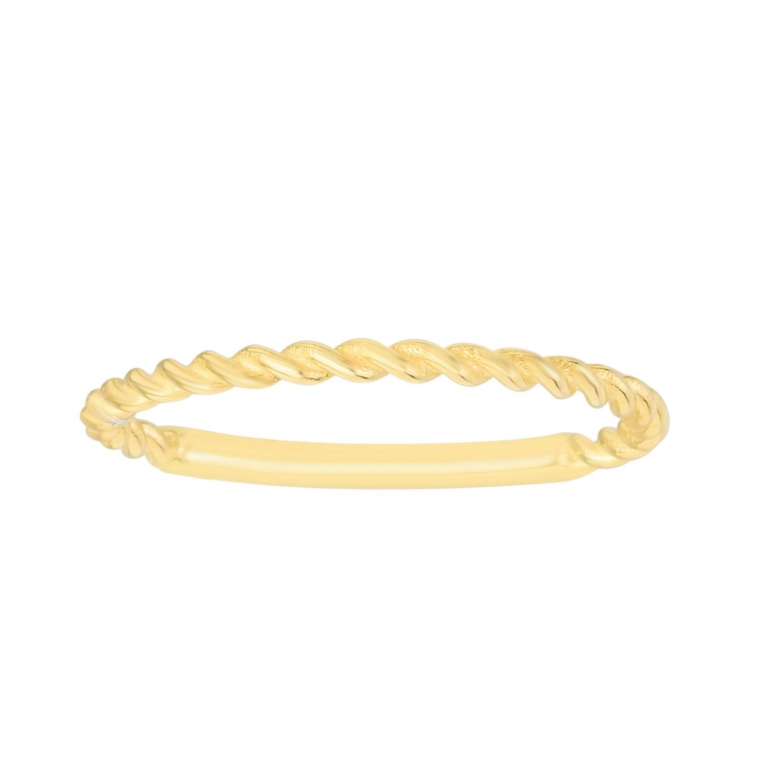 14K Yellow Gold Twisted Stackable Ring