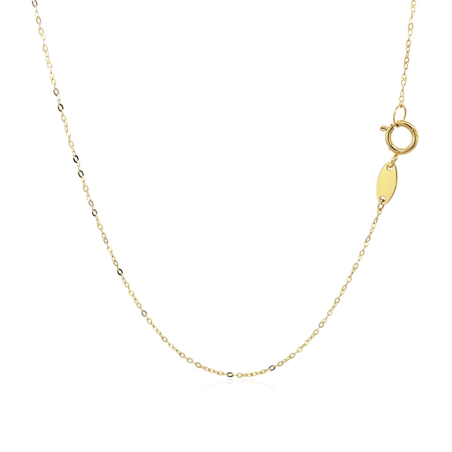 14K Yellow Gold Peace Symbol Pendant Necklace 17 Inch