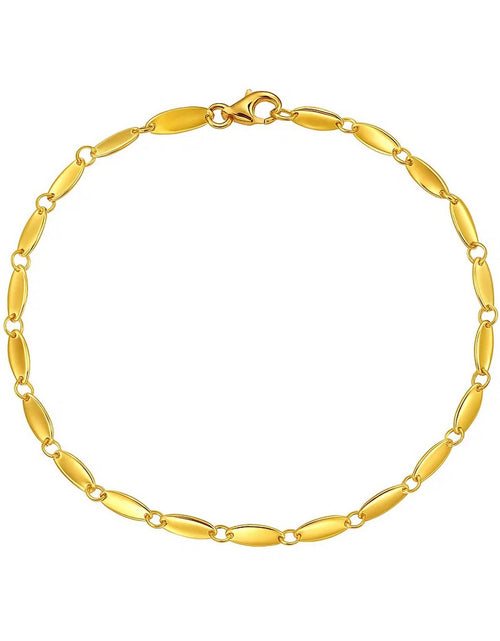 Load image into Gallery viewer, 14K Yellow Gold Flat Pebble Link Bracelet, 7"

