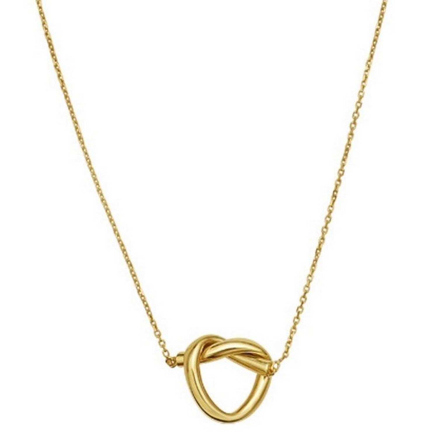 14K Yellow Gold Love Knot Necklace 18 Inch + 2 Inch Extender