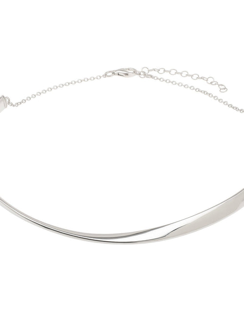 Load image into Gallery viewer, Sterling Silver Rhodium Plated Sculpted Collar Necklace
