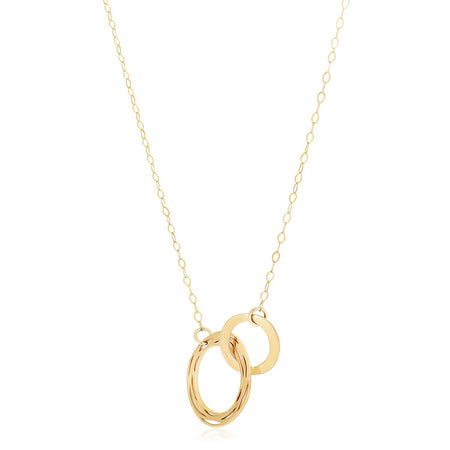 14K Yellow Gold Interlocking Double Circle Necklace