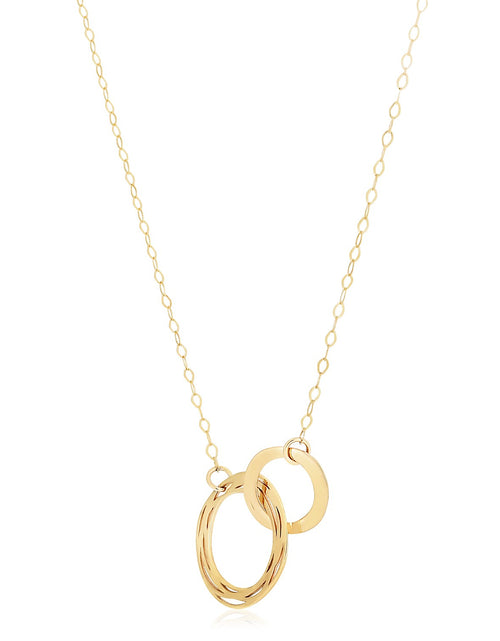 Load image into Gallery viewer, 14K Yellow Gold Interlocking Double Circle Necklace
