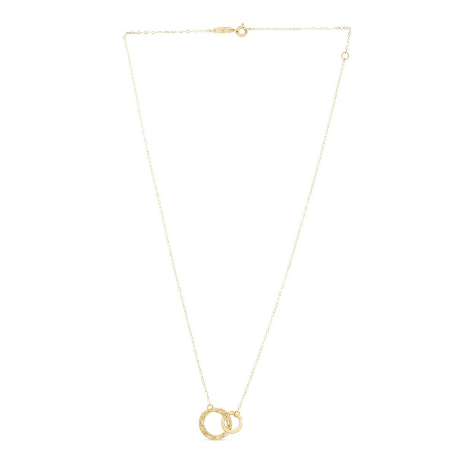 14K Yellow Gold Interlocking Double Circle Necklace