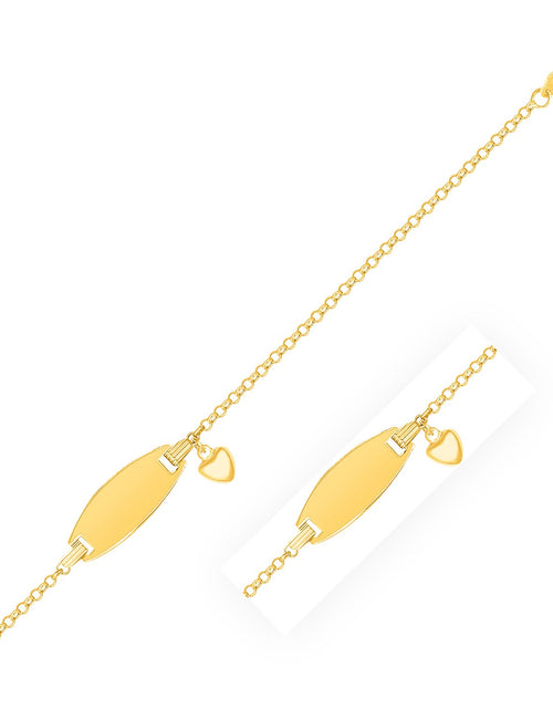 Load image into Gallery viewer, 14k Yellow Gold Children’s Heart Charm ID Bracelet – 6 Inches
