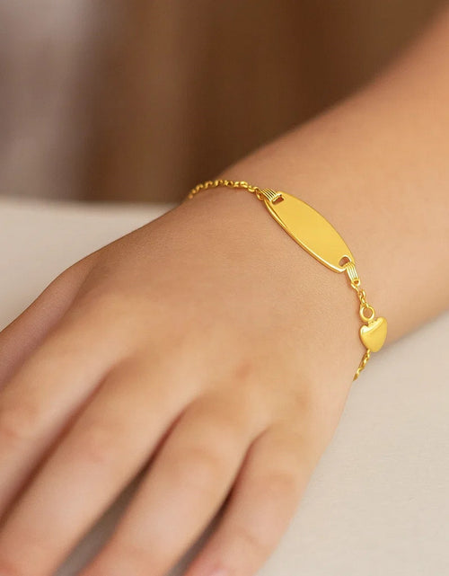 Load image into Gallery viewer, 14k Yellow Gold Children’s Heart Charm ID Bracelet – 6 Inches
