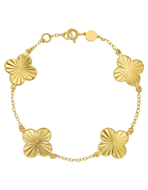 Load image into Gallery viewer, 14k Yellow Gold Clover Link Bracelet – 7.25 Inches
