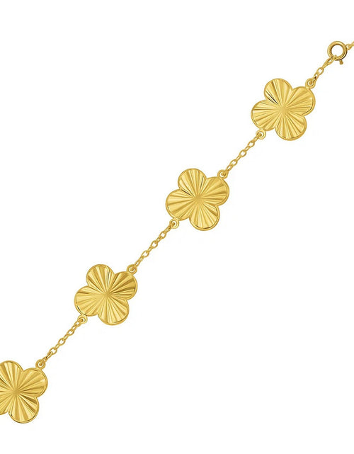 Load image into Gallery viewer, 14k Yellow Gold Clover Link Bracelet – 7.25 Inches
