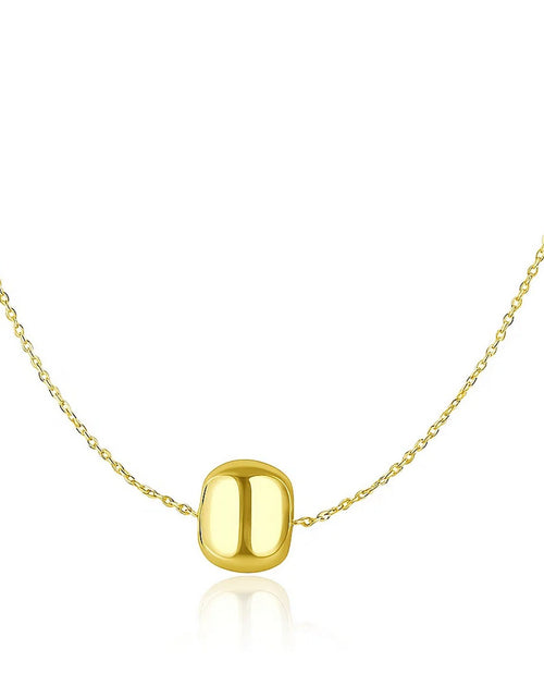 Load image into Gallery viewer, 14K Yellow Gold Polished Barrel Bead Necklace
