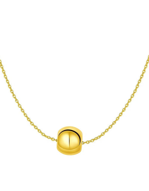 Load image into Gallery viewer, 14K Yellow Gold Polished Barrel Bead Necklace

