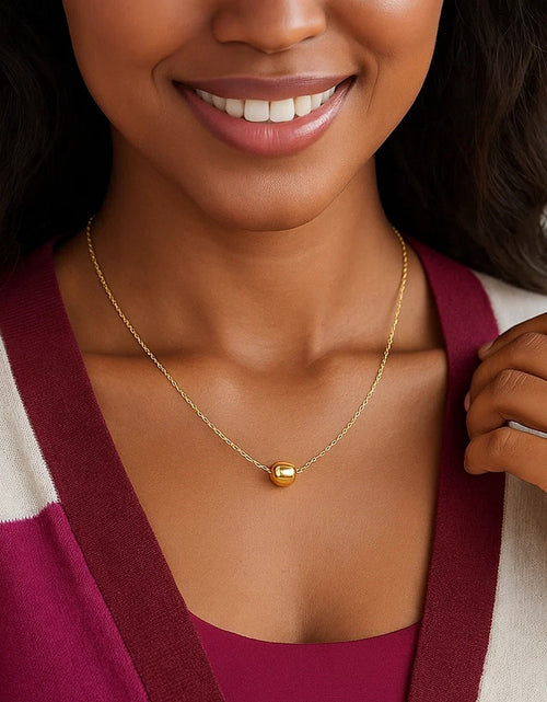 Load image into Gallery viewer, 14K Yellow Gold Polished Barrel Bead Necklace
