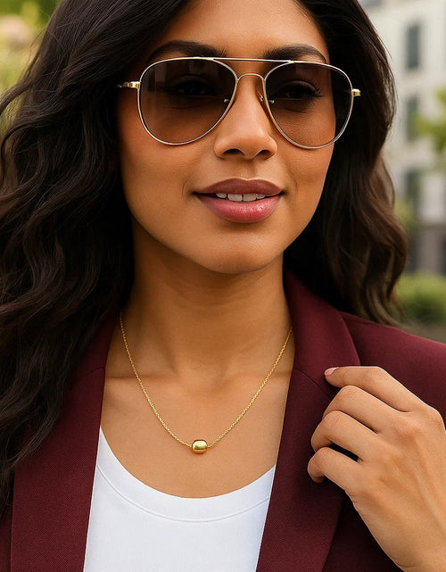 Load image into Gallery viewer, 14K Yellow Gold Polished Barrel Bead Necklace
