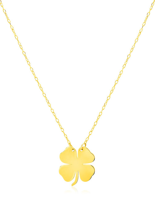 Load image into Gallery viewer, 14K Yellow Gold Four Leaf Clover Necklace – 18 Inch
