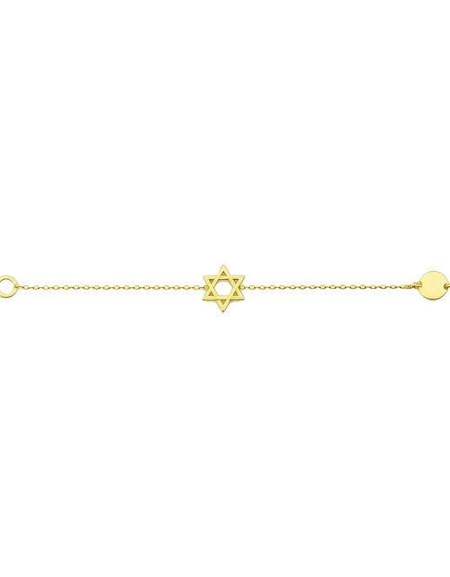 Load image into Gallery viewer, 14k Yellow Gold Star of David Bracelet
