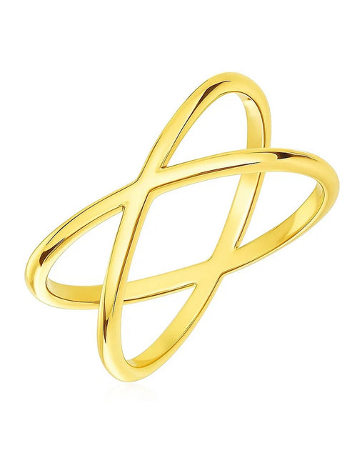 Load image into Gallery viewer, 14K Yellow Gold Polished X-Crossover Ring
