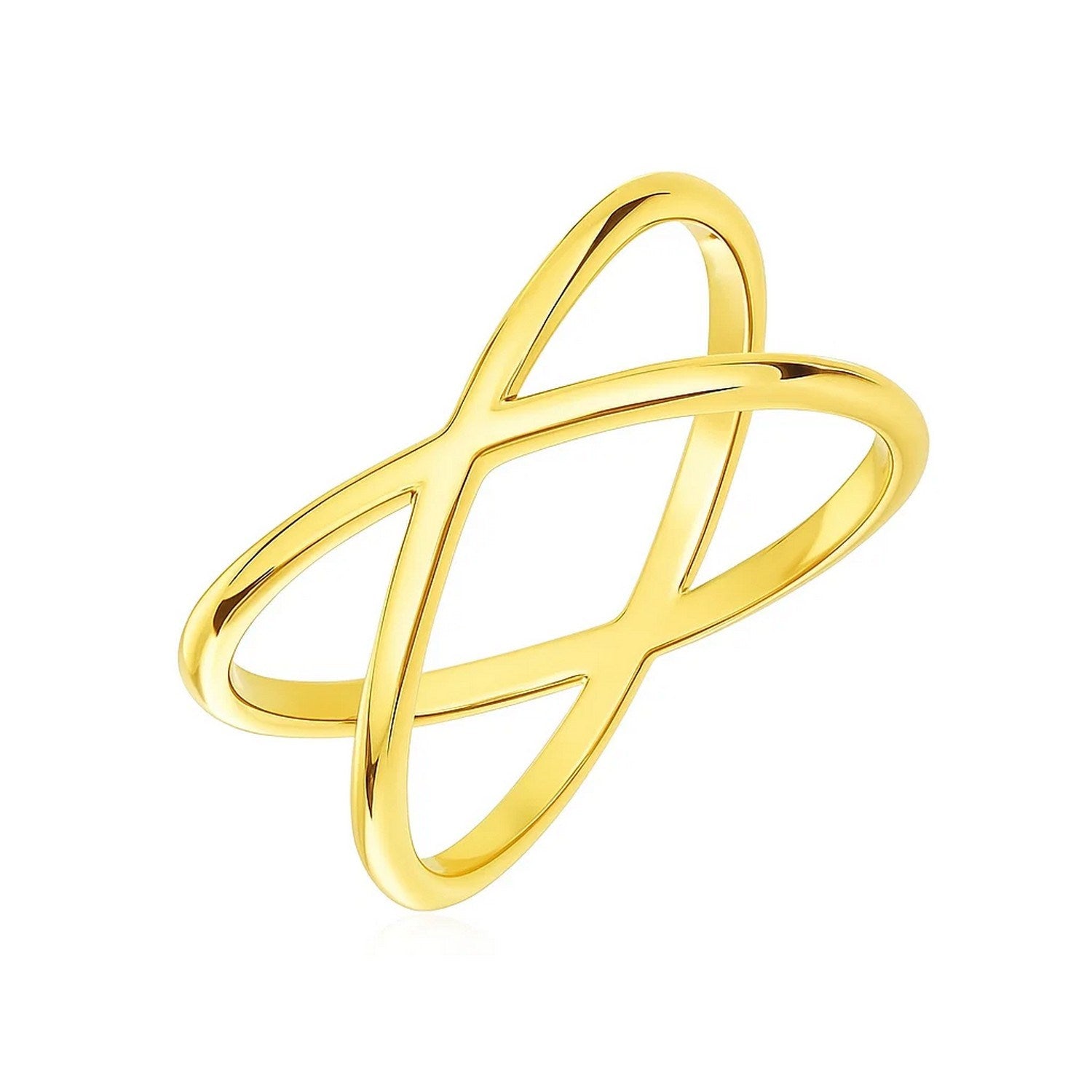 14K Yellow Gold Polished X-Crossover Ring