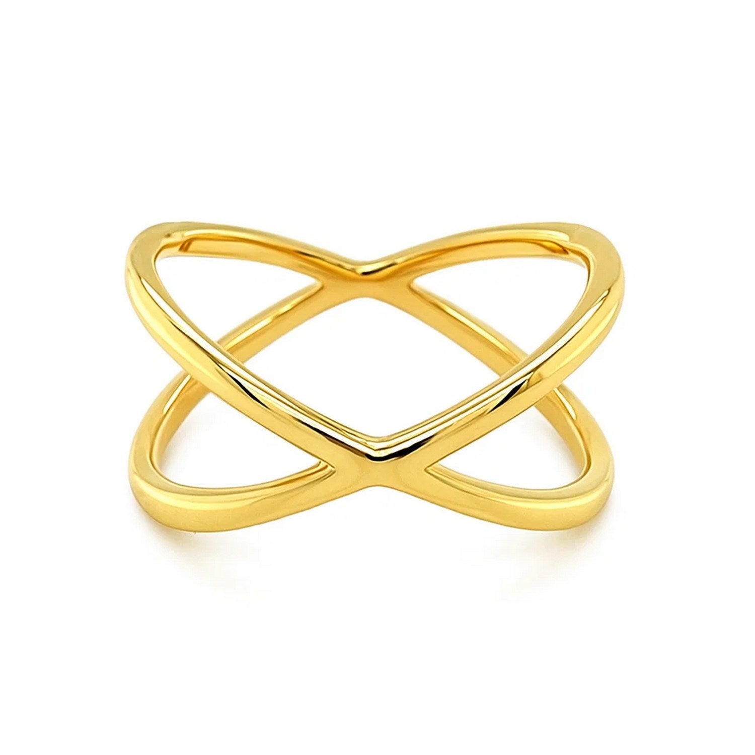 14K Yellow Gold Polished X-Crossover Ring