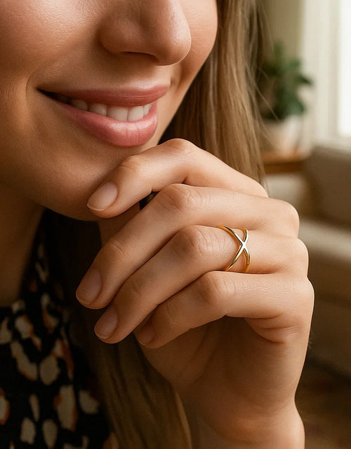 Load image into Gallery viewer, 14K Yellow Gold Polished X-Crossover Ring
