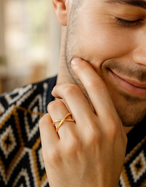 Load image into Gallery viewer, 14K Yellow Gold Polished X-Crossover Ring
