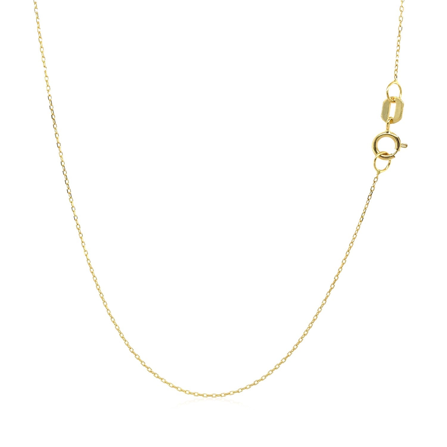 14K Yellow Gold Crescent Moon Necklace – 18 Inch