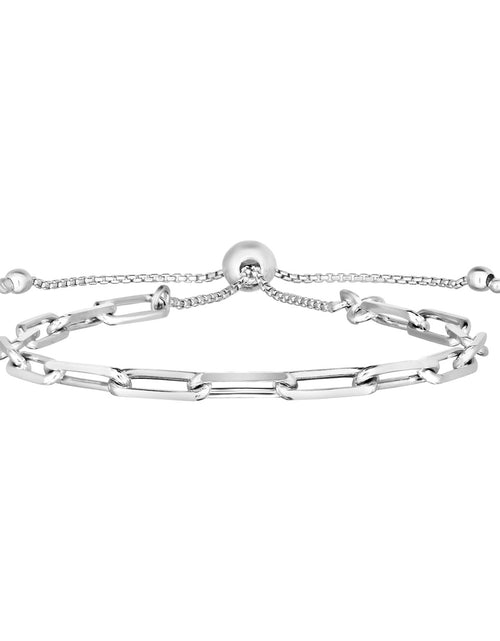 Load image into Gallery viewer, Sterling Silver Adjustable Paperclip Link Bracelet
