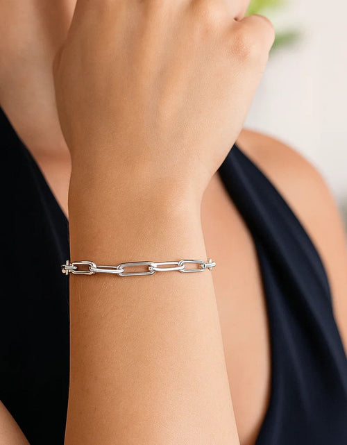 Load image into Gallery viewer, Sterling Silver Adjustable Paperclip Link Bracelet
