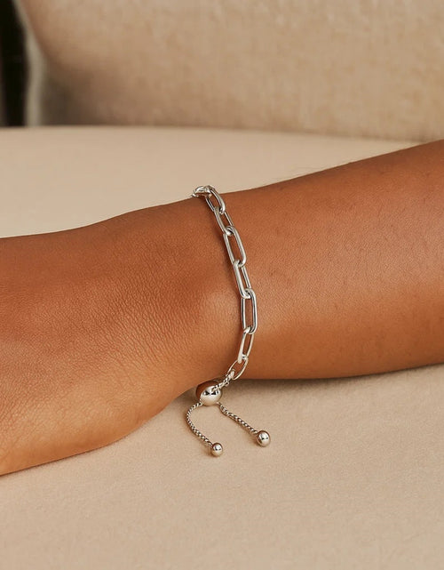 Load image into Gallery viewer, Sterling Silver Adjustable Paperclip Link Bracelet
