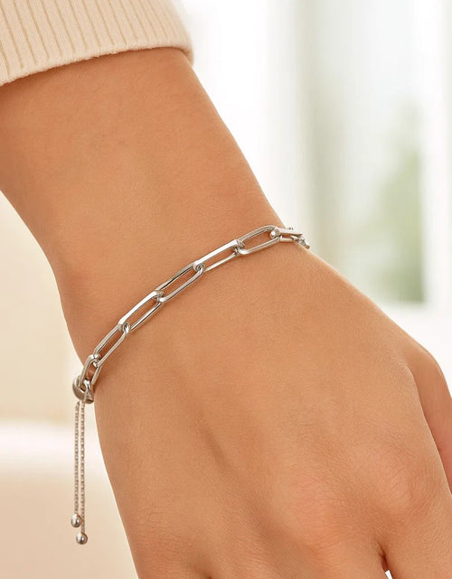 Load image into Gallery viewer, Sterling Silver Adjustable Paperclip Link Bracelet
