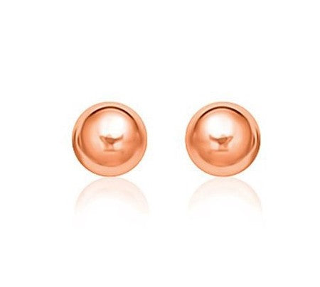Load image into Gallery viewer, 14K Rose Gold 4mm Ball Stud Earrings
