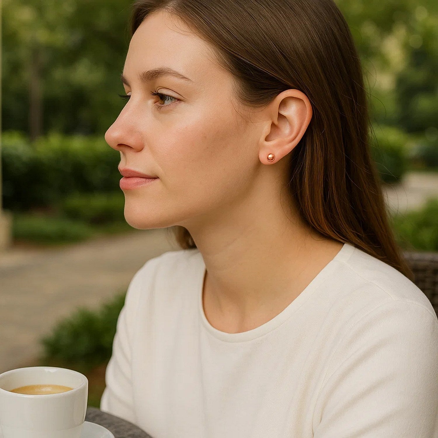 14K Rose Gold 4mm Ball Stud Earrings