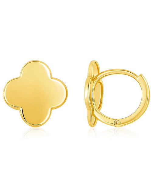 Load image into Gallery viewer, 14K Yellow Gold Polished Clover Stud Earrings
