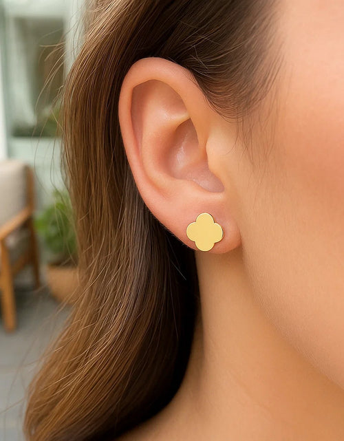 Load image into Gallery viewer, 14K Yellow Gold Polished Clover Stud Earrings
