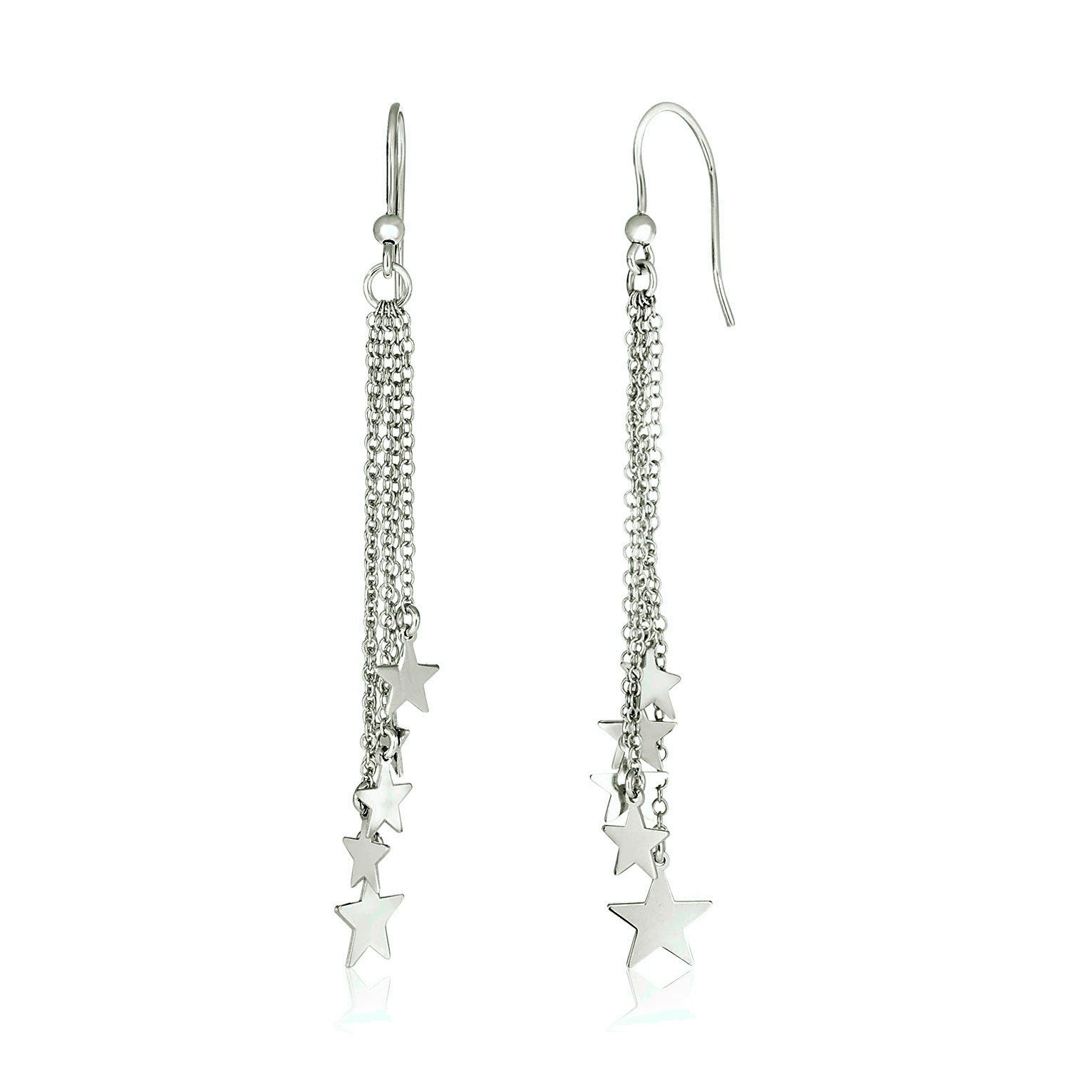 Sterling Silver Star Tassel Earrings